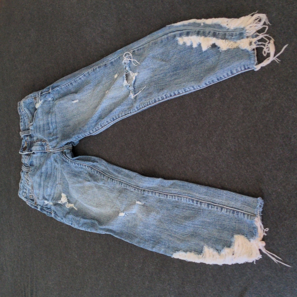 Eunina Distressed Mid Rise Jude Denim Blue Skinny Ankle Fit Jeans Size 3